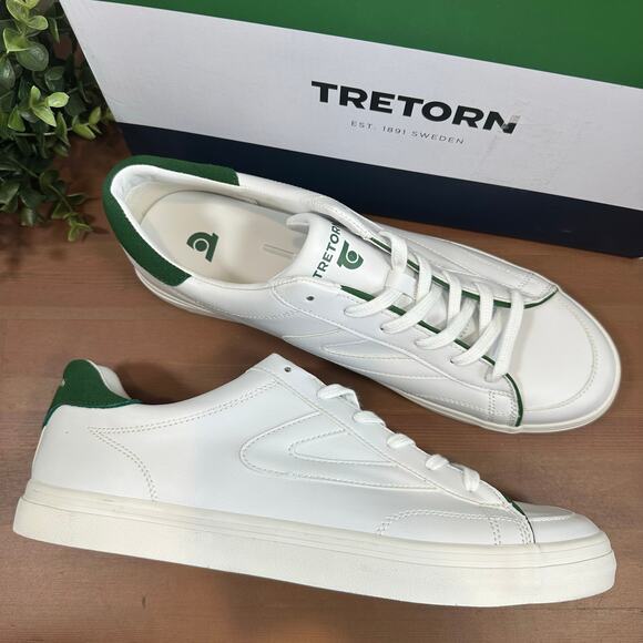 Tretorn Men's Swerve White Lace Up Sneakers Size 10 - Picture 1 of 8